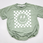 CHECKERED SMILEY T-SHIRT ROMPER